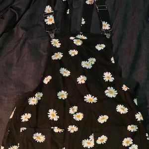 Daisy Print Overall Dress